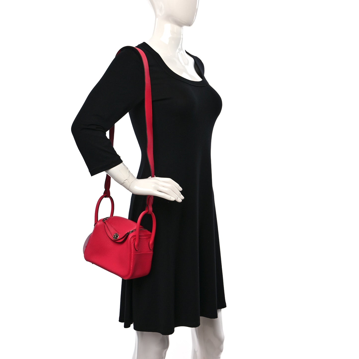 Taurillon Clemence Mini Lindy 20 Rose Extreme
