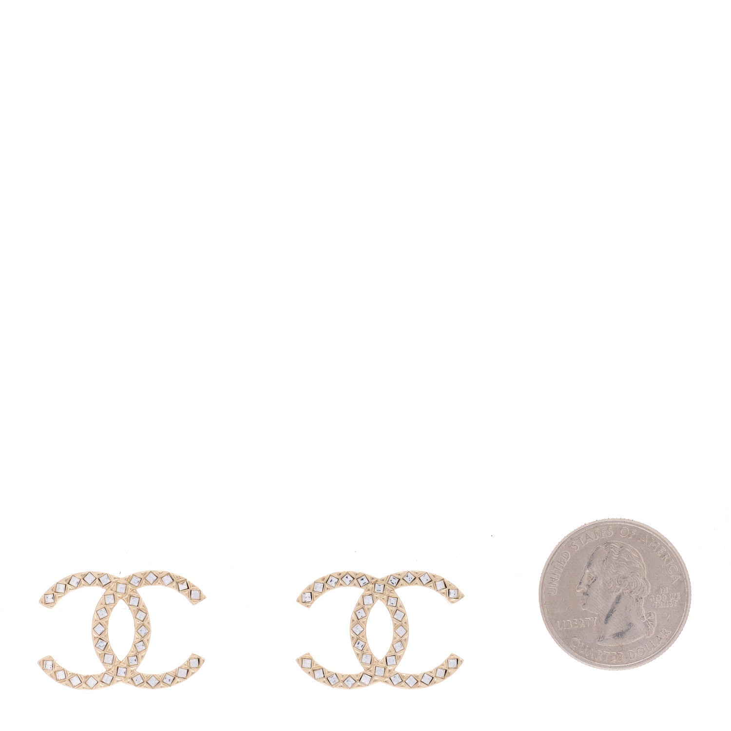 Chanel Baguette Crystal High Society CC Earrings Gold 2 of 3