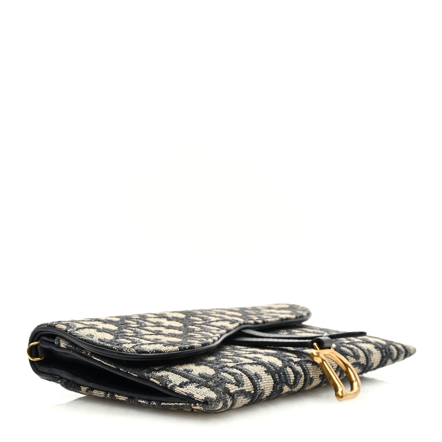 Christian Dior Oblique Saddle Chain Long Wallet Blue 5 of 7