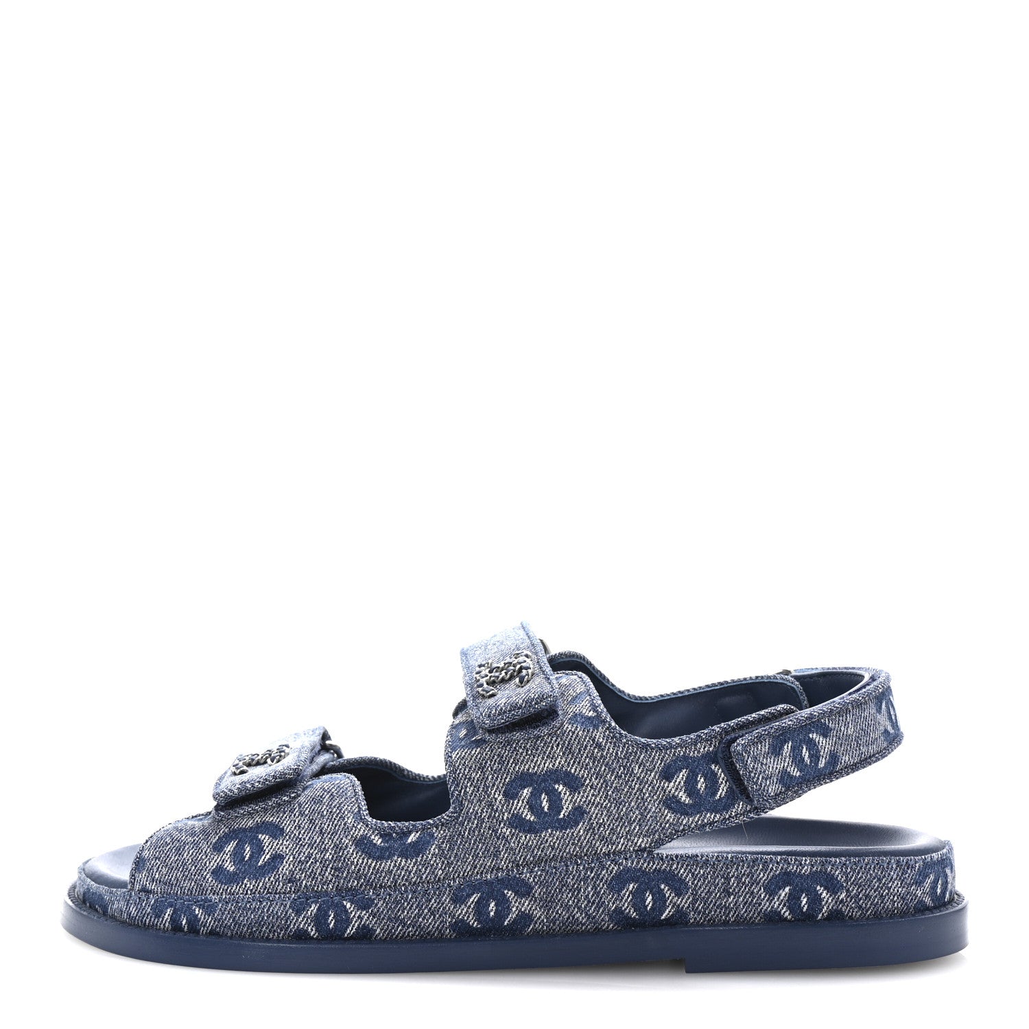 Chanel Denim CC Dad Sandals 39.5 Blue 1706679 – FASHIONPHILE