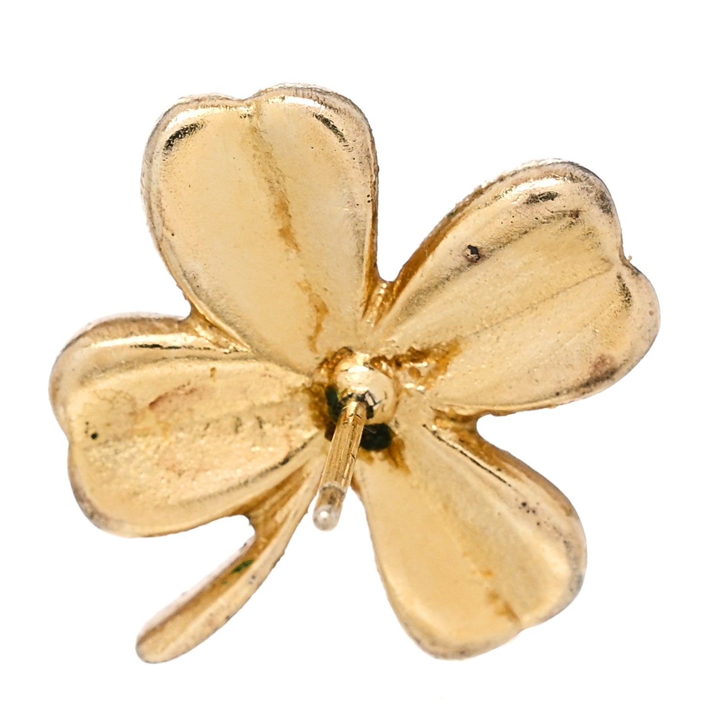 Metal Clover CC Earrings Gold