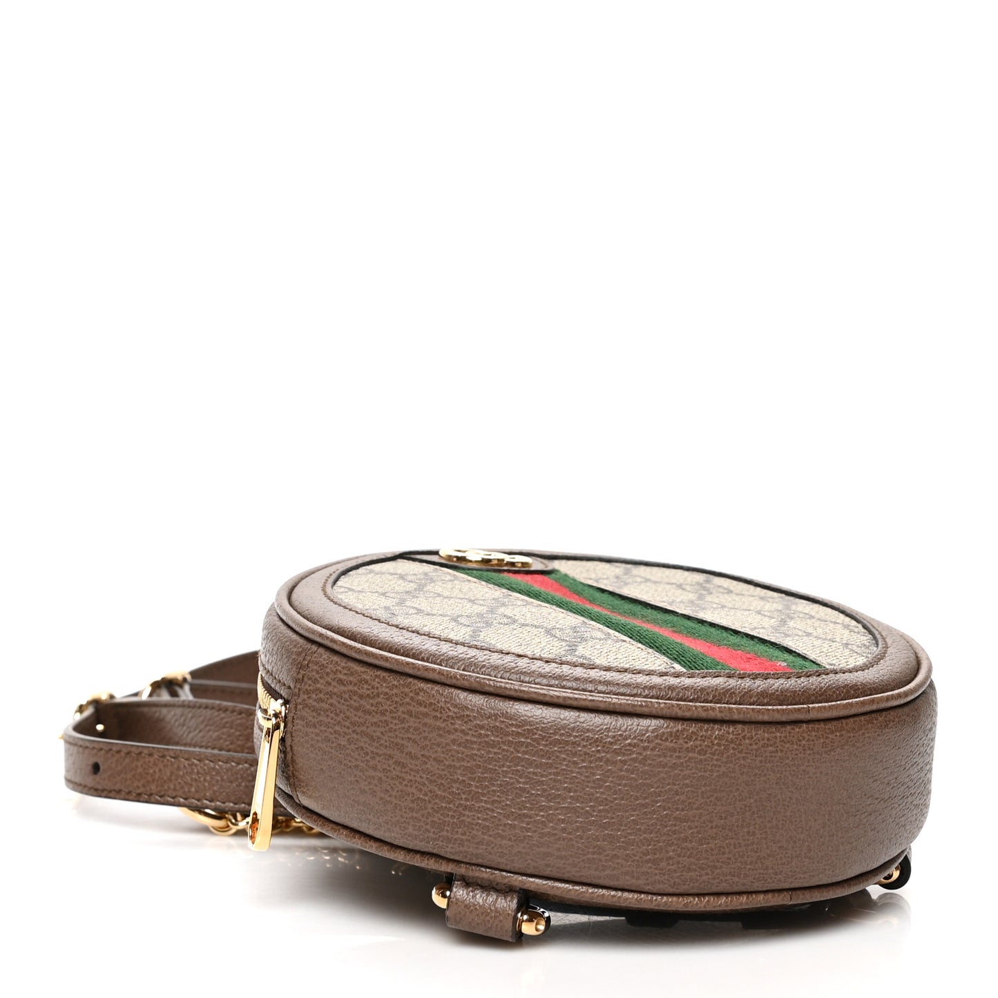 GG Supreme Monogram Web Mini Ophidia Round Backpack Brown
