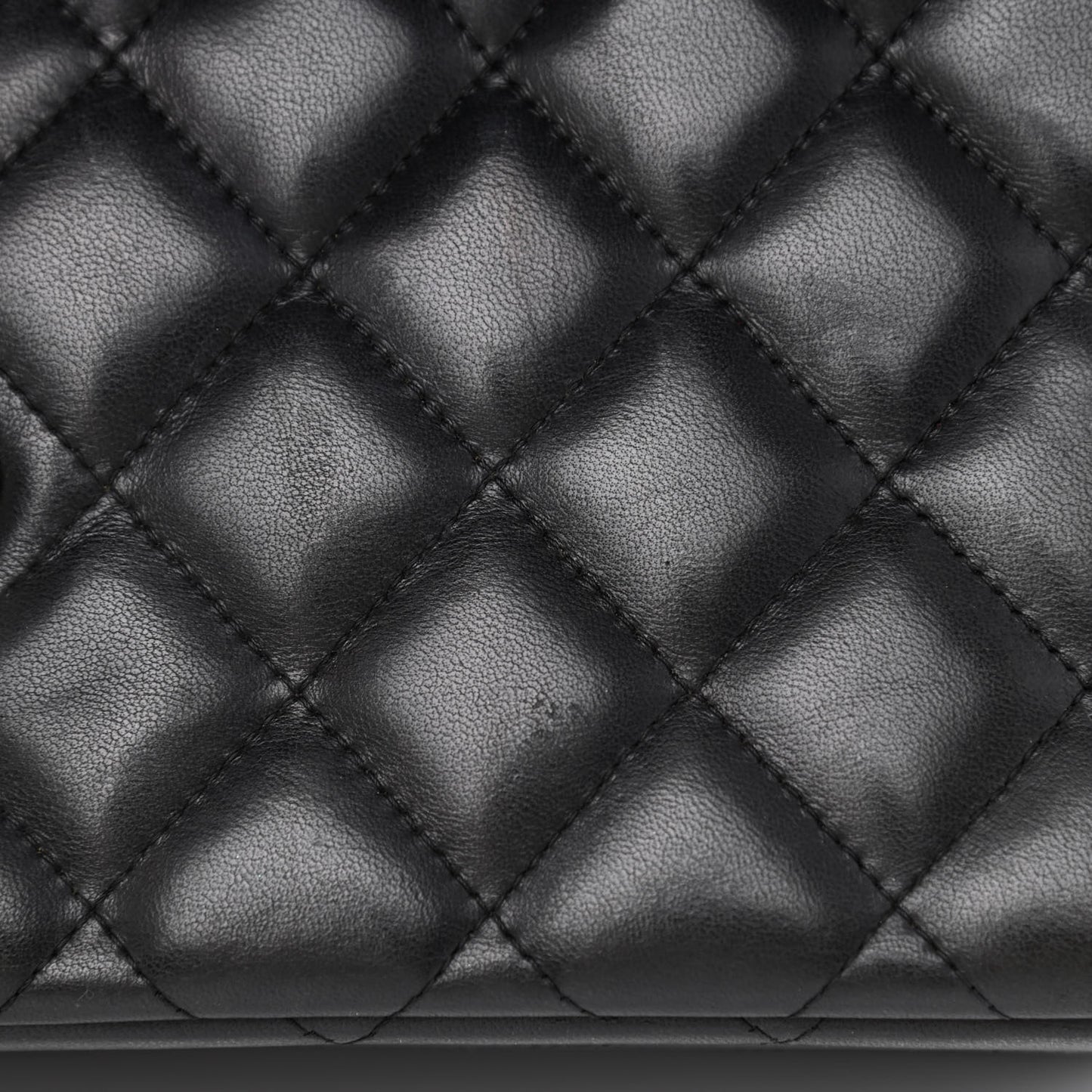 Lambskin Quilted Jumbo Double Flap Black