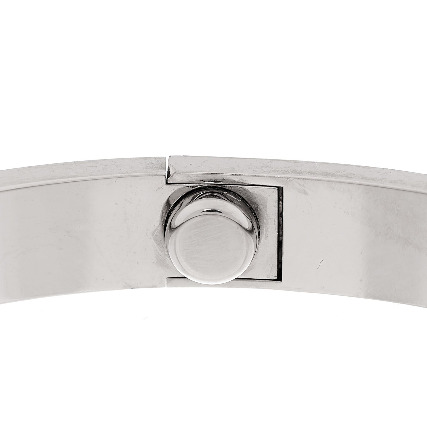 18K White Gold Brushed Finish LOVE Bracelet 19