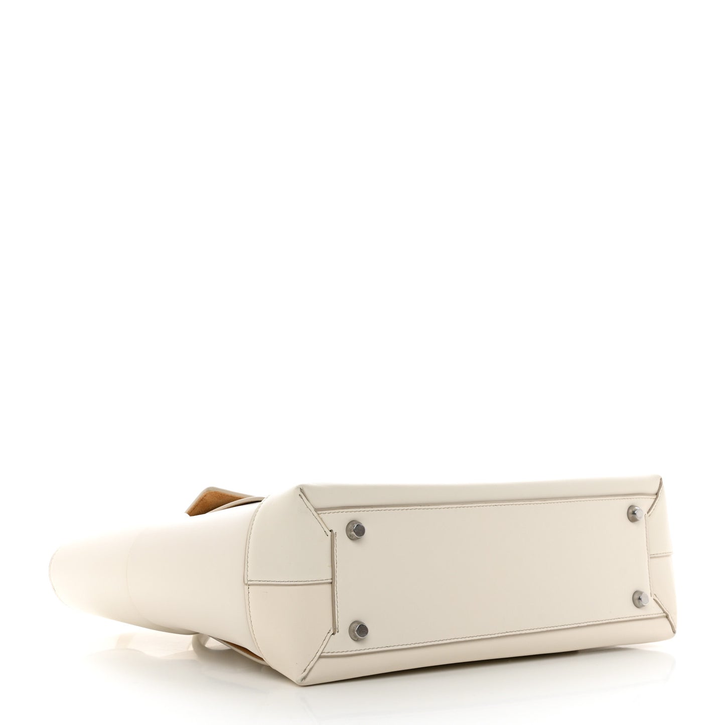 Calfskin Maxi Intrecciato Medium Arco White