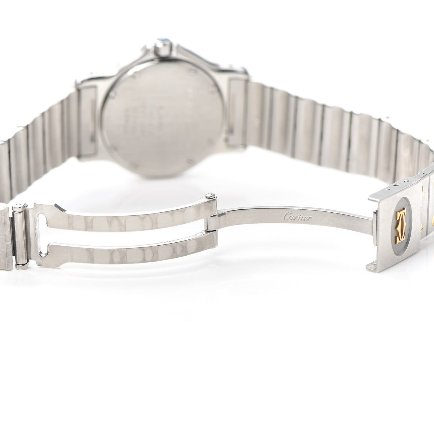 Stainless Steel 18K Yellow Gold 29mm Santos Octagon Quartz Watch