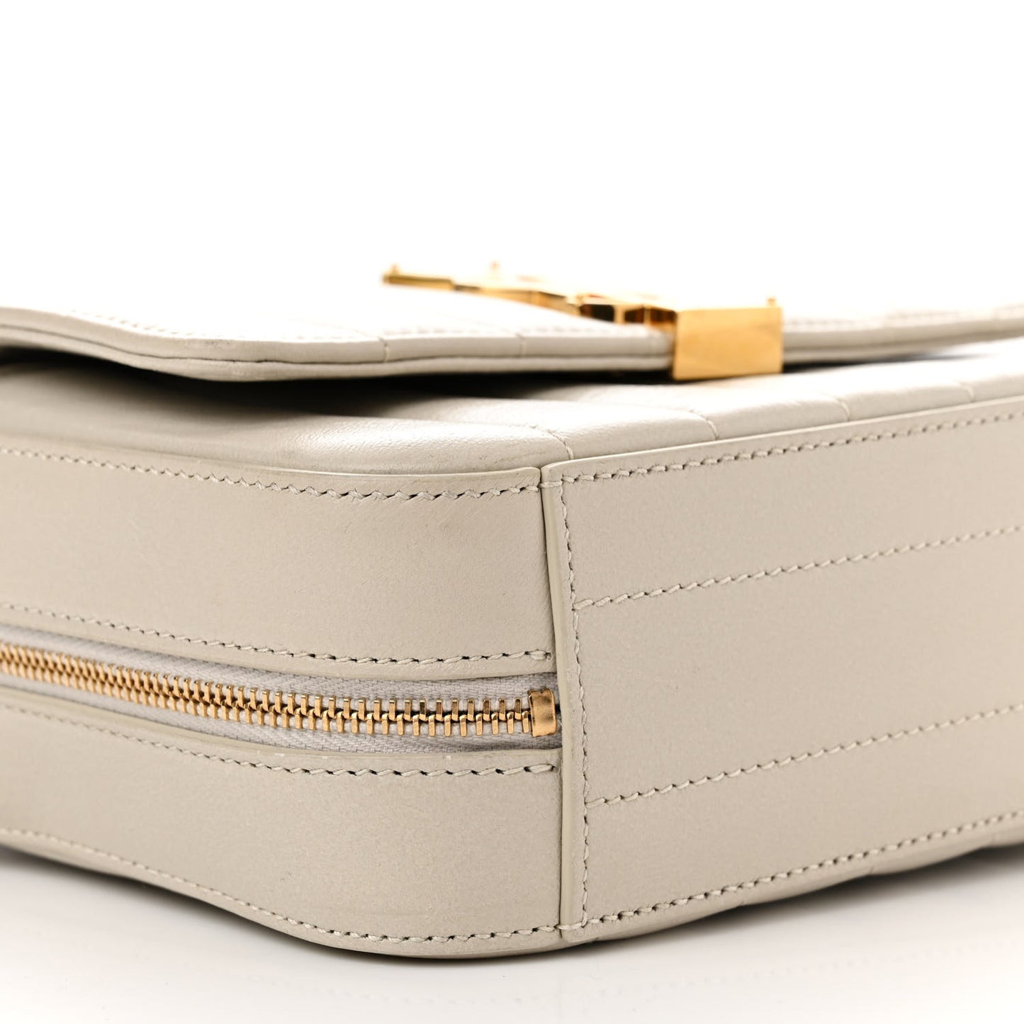 Lambskin Matelasse Monogram Vicky Camera Bag White