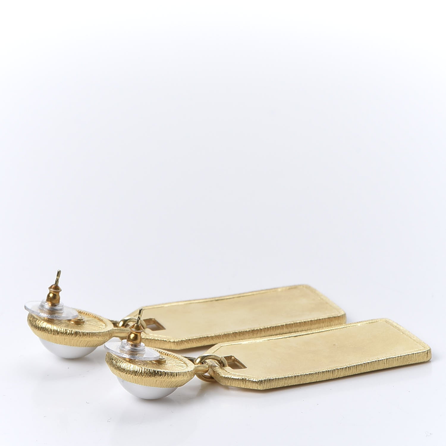 Chanel Pearl CC Tags Drop Earrings Gold 3 of 5