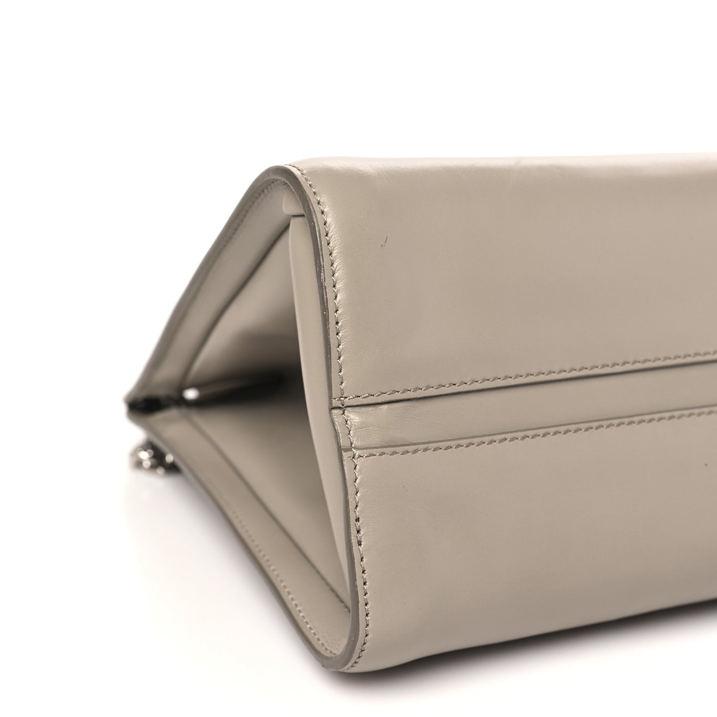 Shiny Calfskin Medium Annie Shoulder Bag Motty Grey