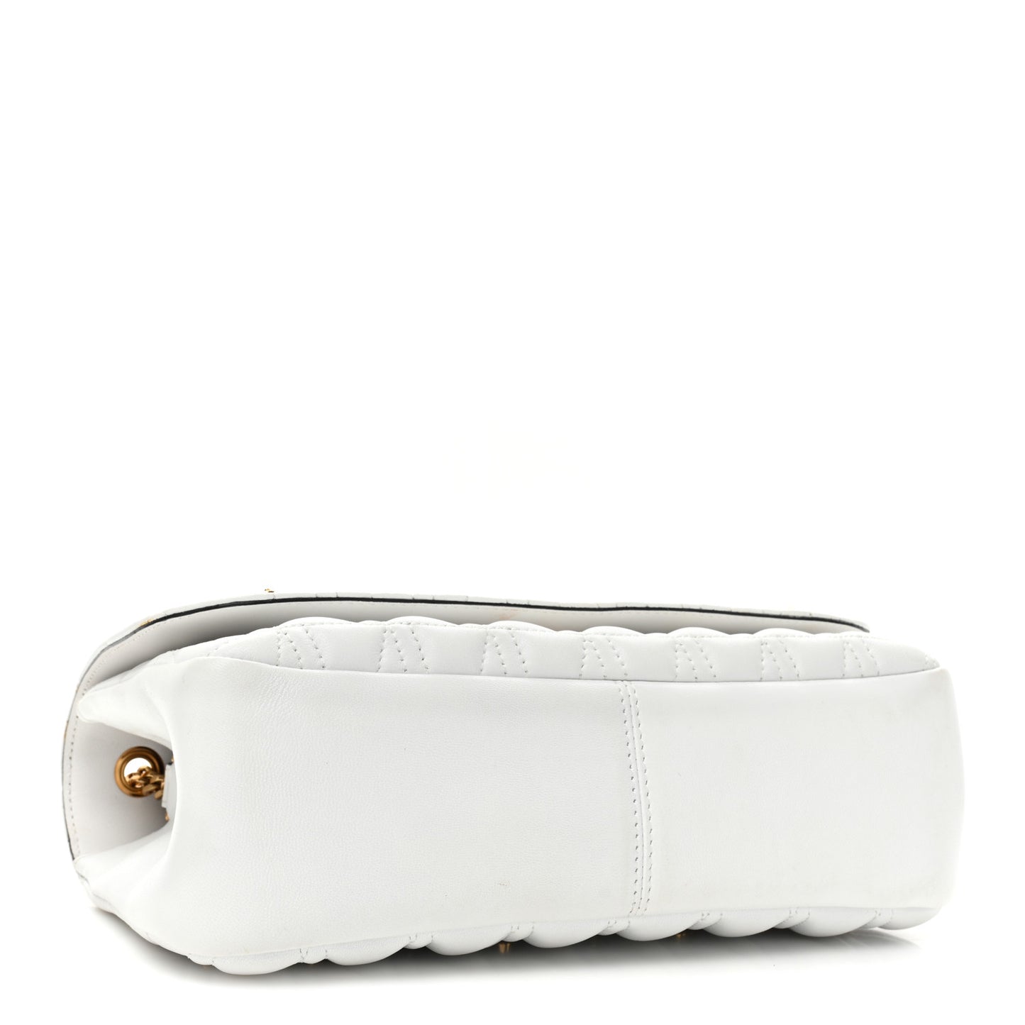 Nappa Quilted Studded Virtus Shoulder Bag White