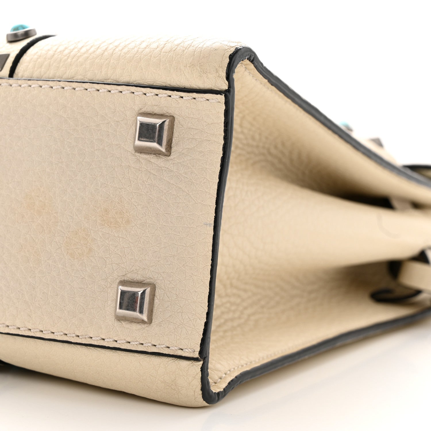 Valentino Garavani Grainy Calfskin My Rockstud Rolling Frame Bag Light Ivory 9 of 11