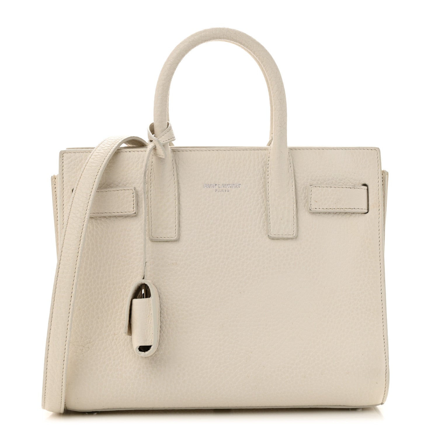 Saint Laurent Grained Calfskin Nano Sac De Jour Dove White 1 of 10