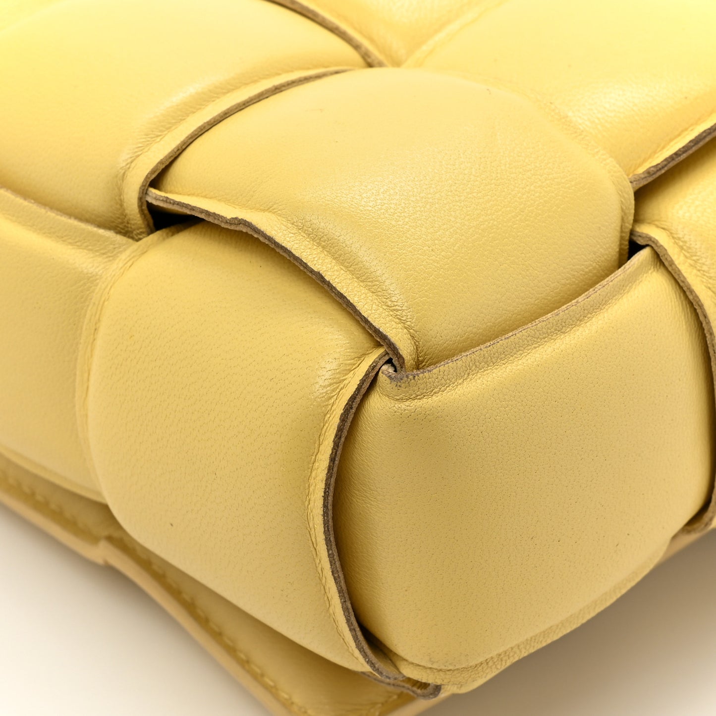 Lambskin Maxi Intreccio Padded Chain Cassette Crossbody Bag Corn