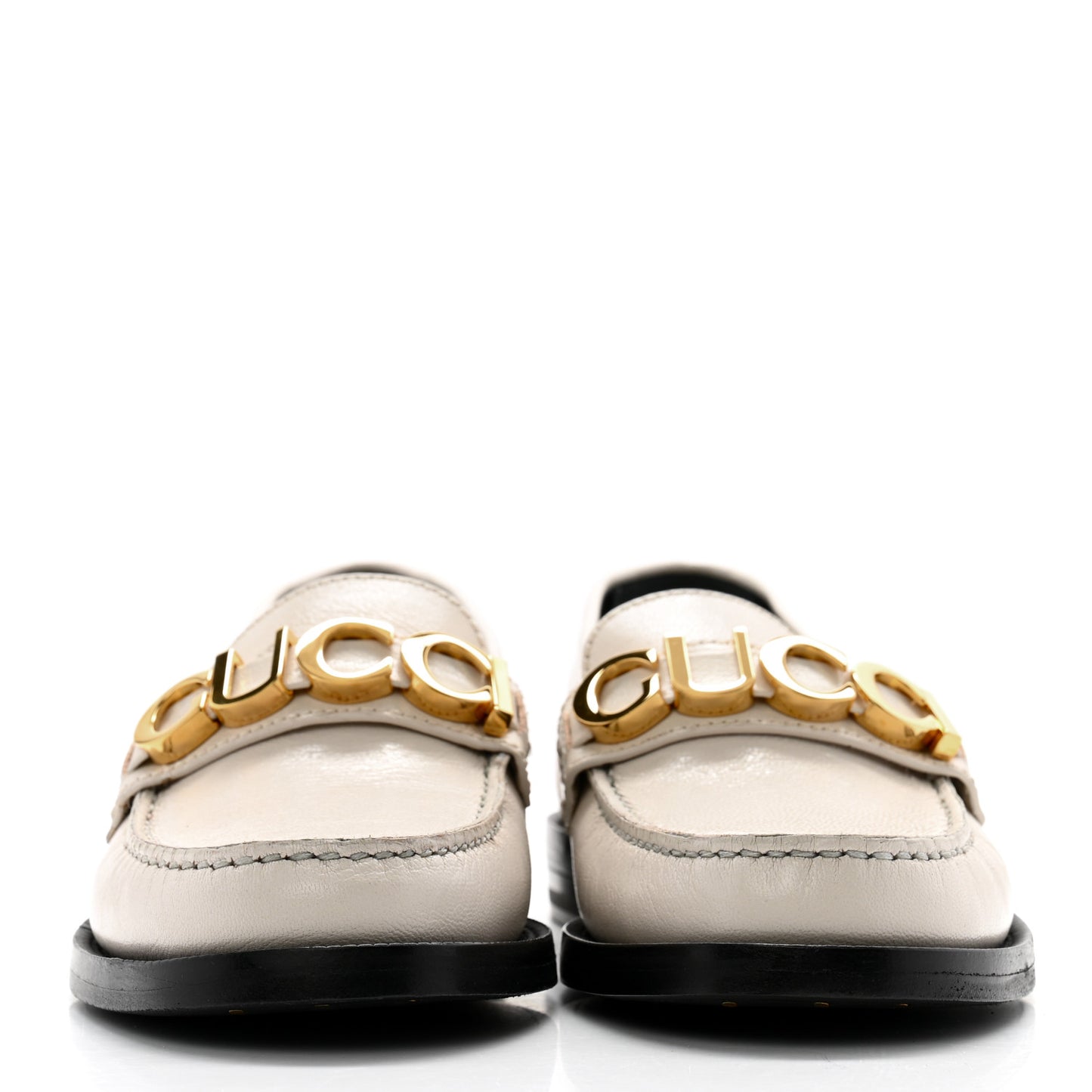 Goatskin Womens Logo 15mm Loafers 35.5 Mystic White