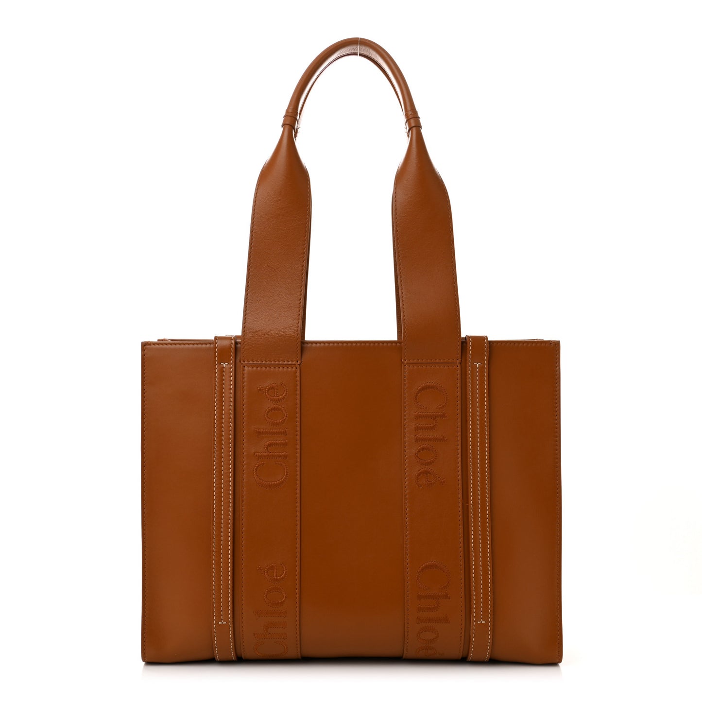 Calfskin Medium Woody Tote Caramel