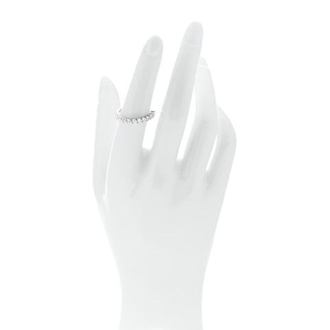 18K White Gold Diamond 1.00ct Heart Cut Half Eternity Band Ring 53 6.25