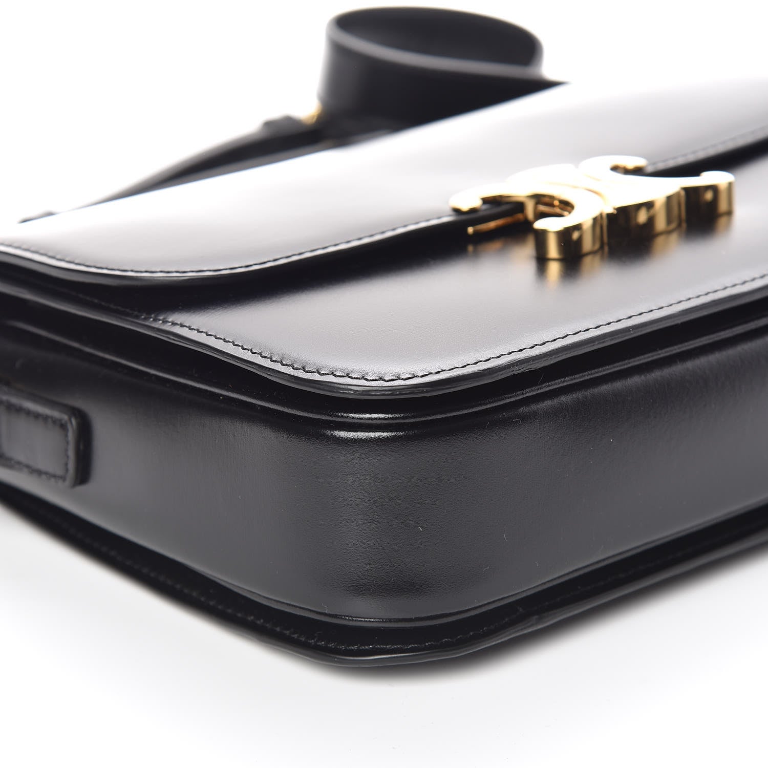 Celine Shiny Calfskin Medium Triomphe Black 5 of 10