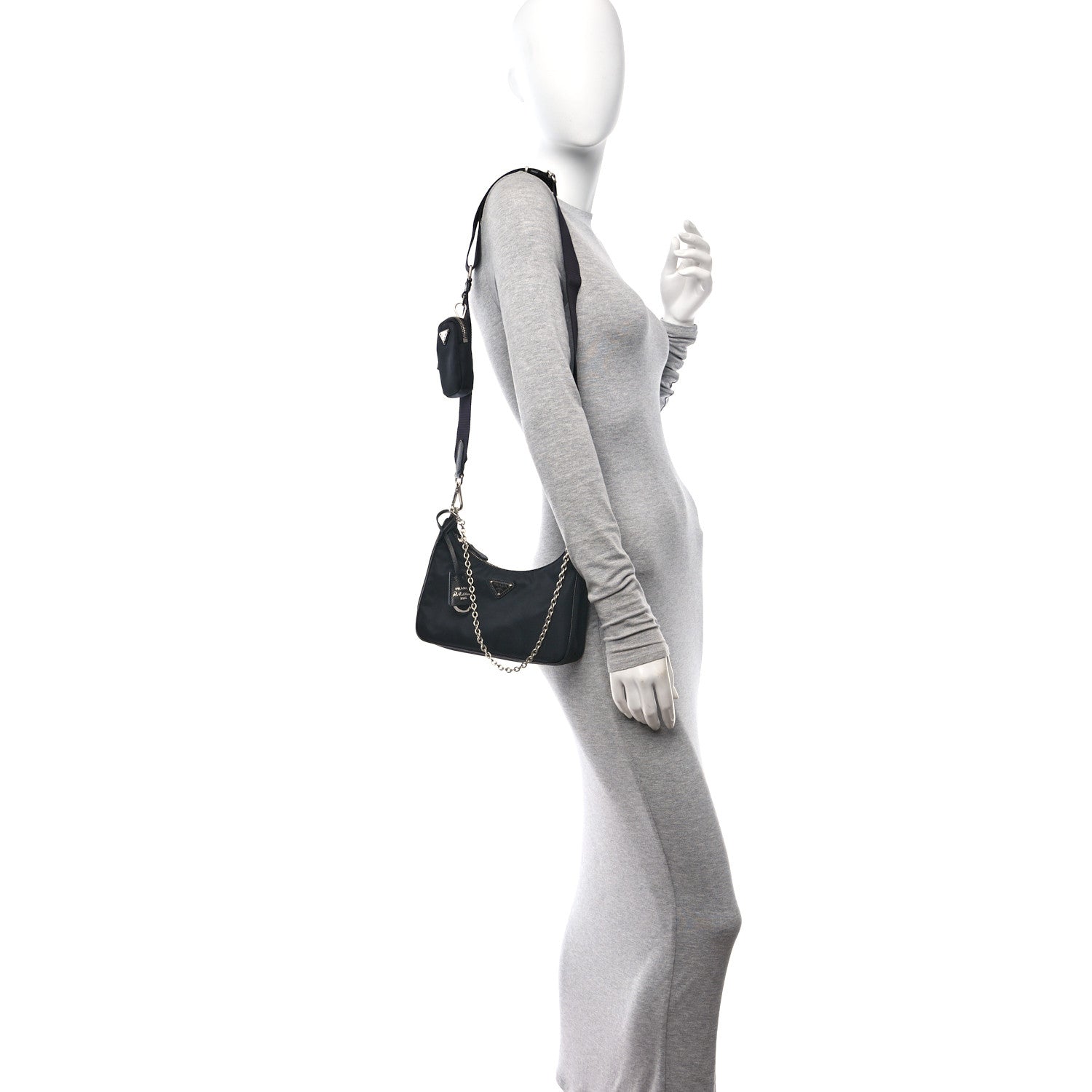 Prada Nylon Re-Edition 2005 Shoulder Bag Black 2 of 9