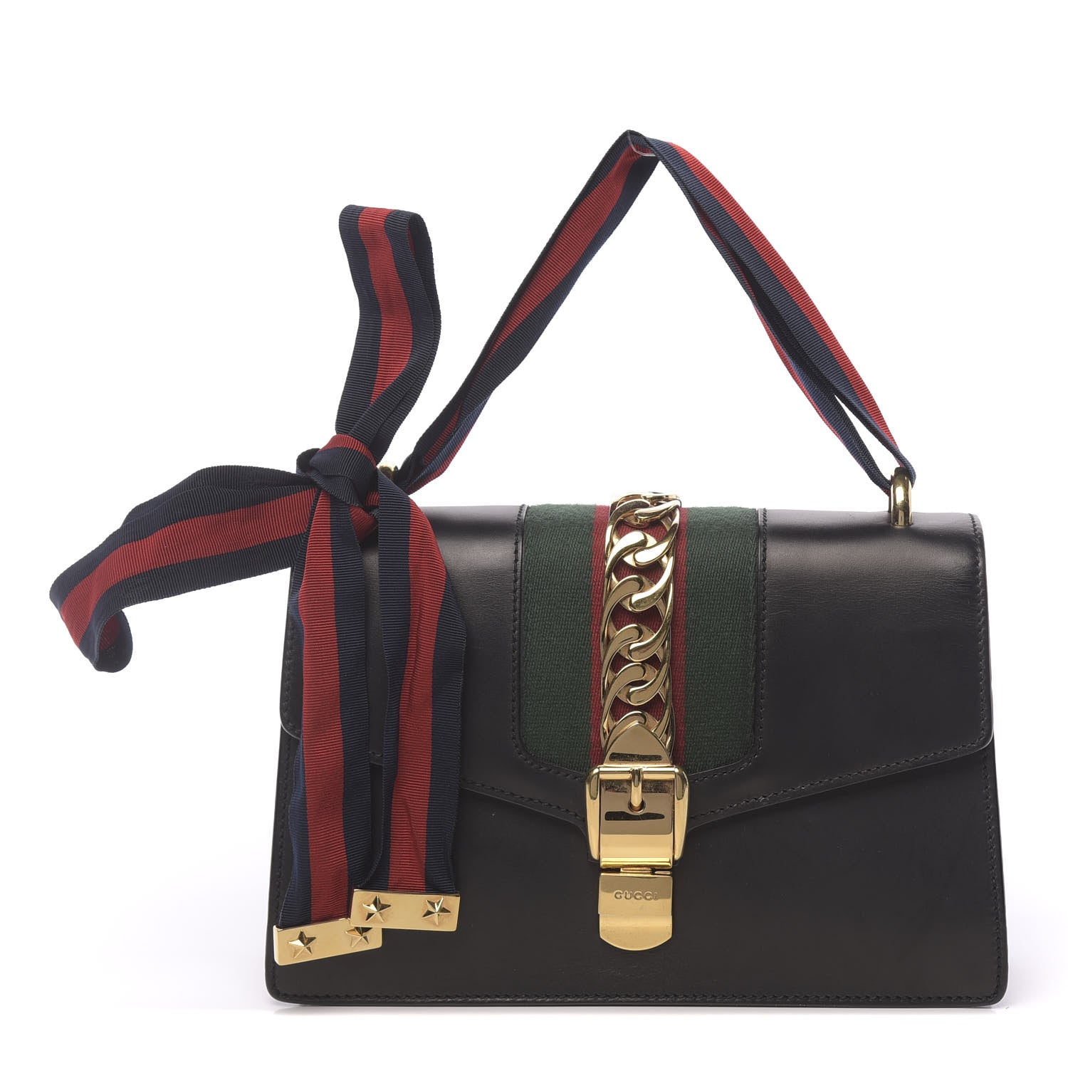 Gucci Calfskin Small Sylvie Shoulder Bag Black 1 of 13
