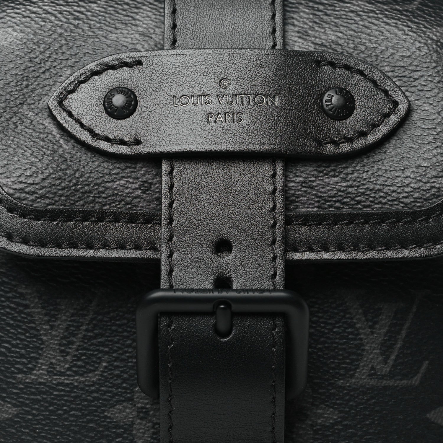 Louis Vuitton Monogram Eclipse Saumur Slingbag Black 7 of 9