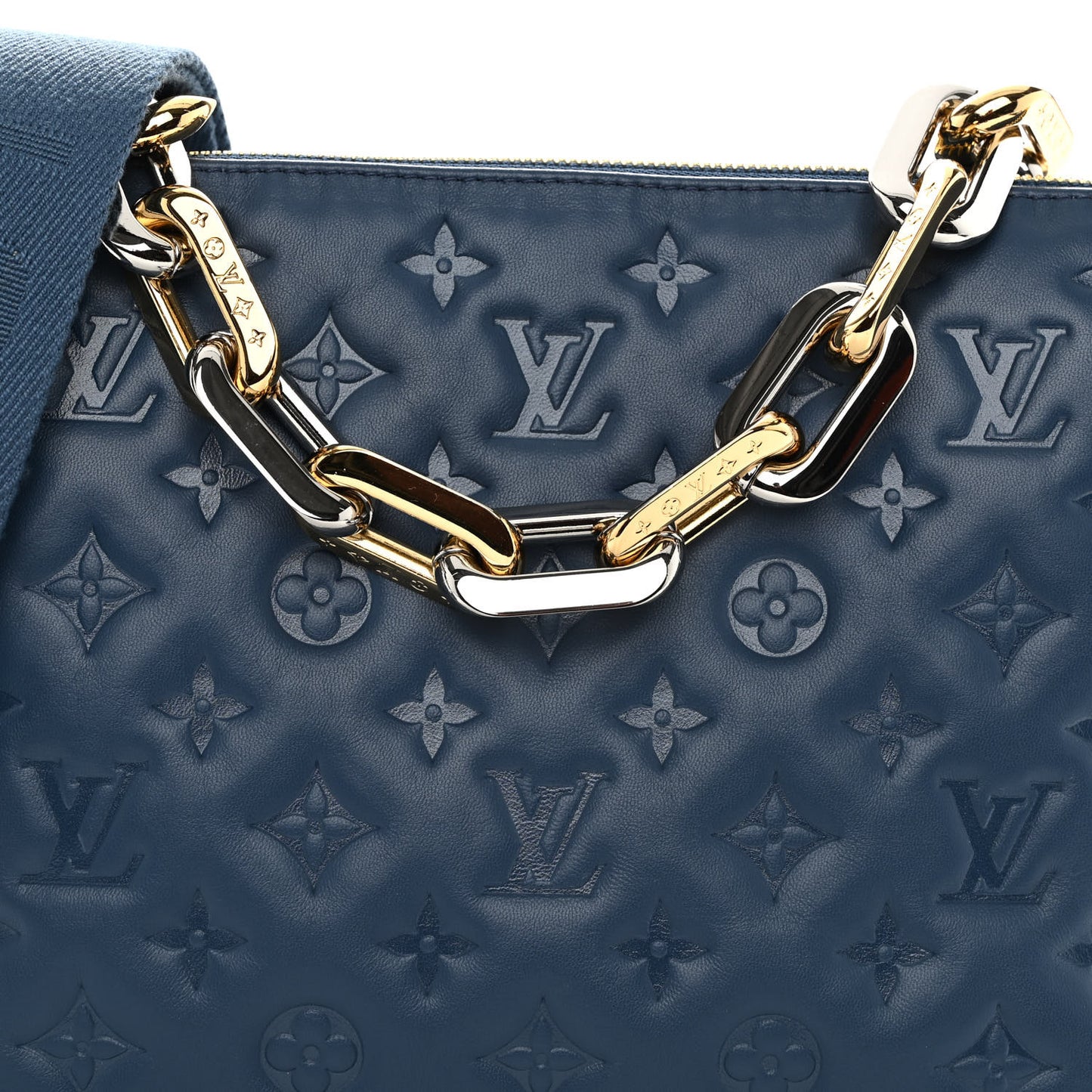 Lambskin Embossed Monogram Coussin PM Storm