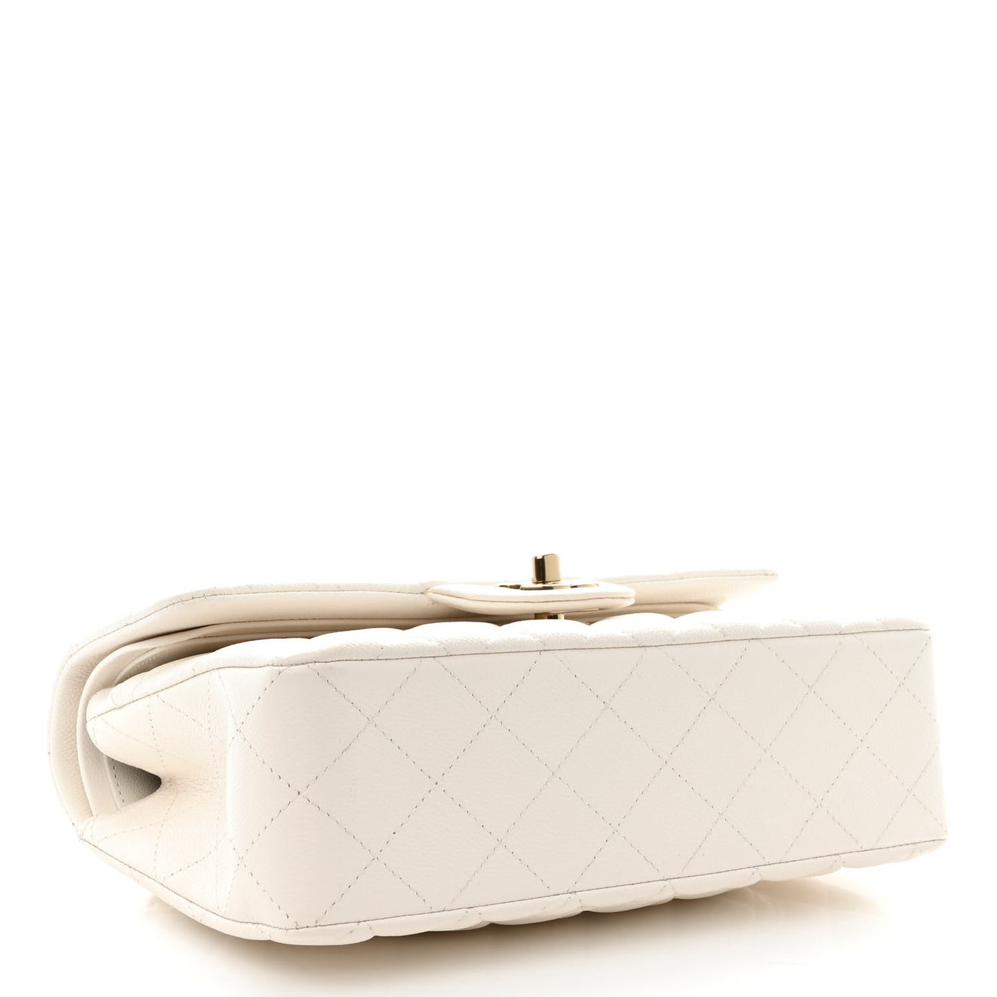 Caviar Quilted Small Double Flap White