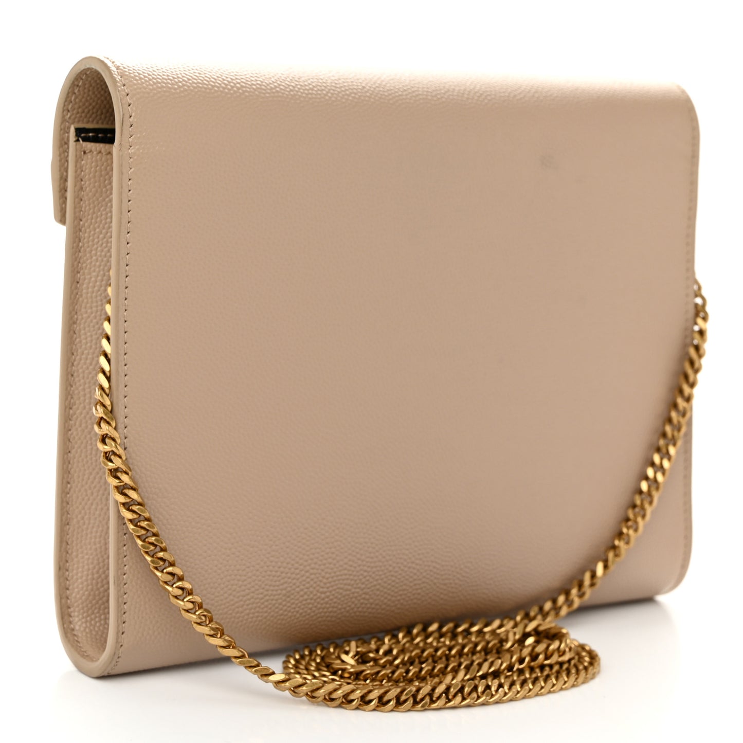Grain De Poudre Monogram Cassandra Chain Wallet Dark Beige