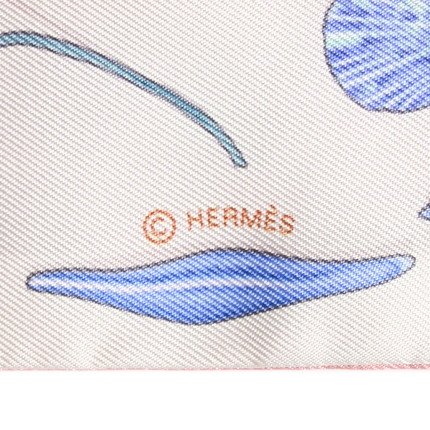 Hermes Silk In The Pocket Twilly Rose Poudre Blue Ciel 4 of 4