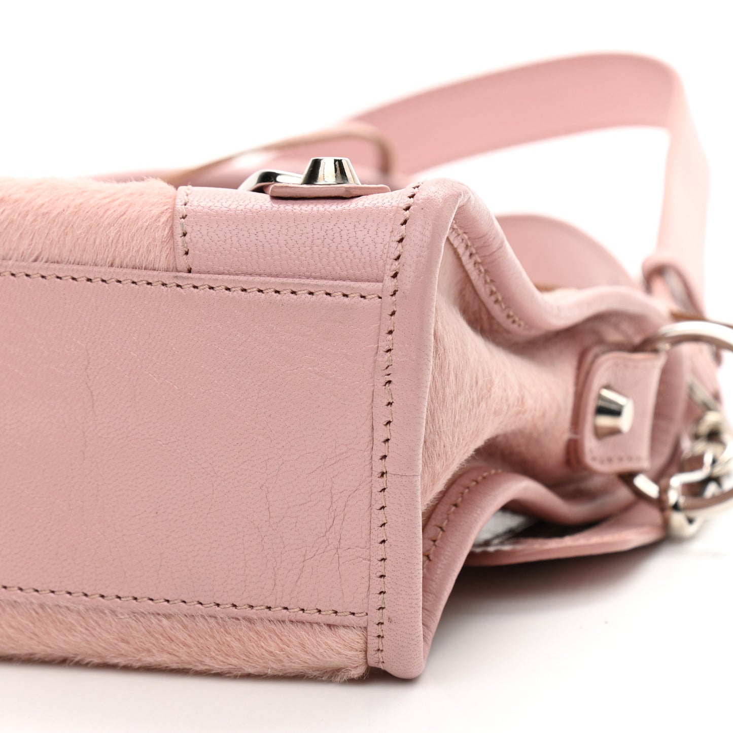 Calf Hair Classic Silver Hardware Mini City Pink