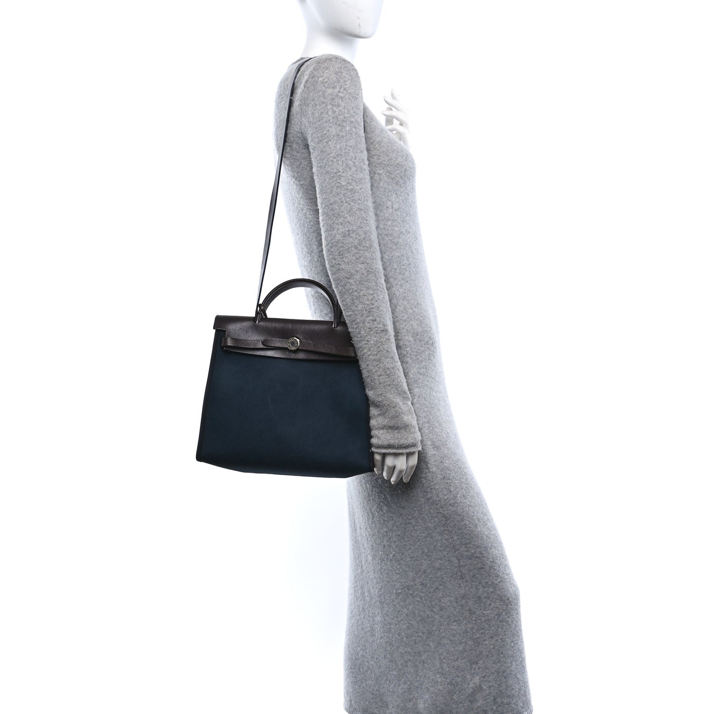 Military Toile Vache Hunter Herbag Zip 31 PM Bleu Marine Black Ebene