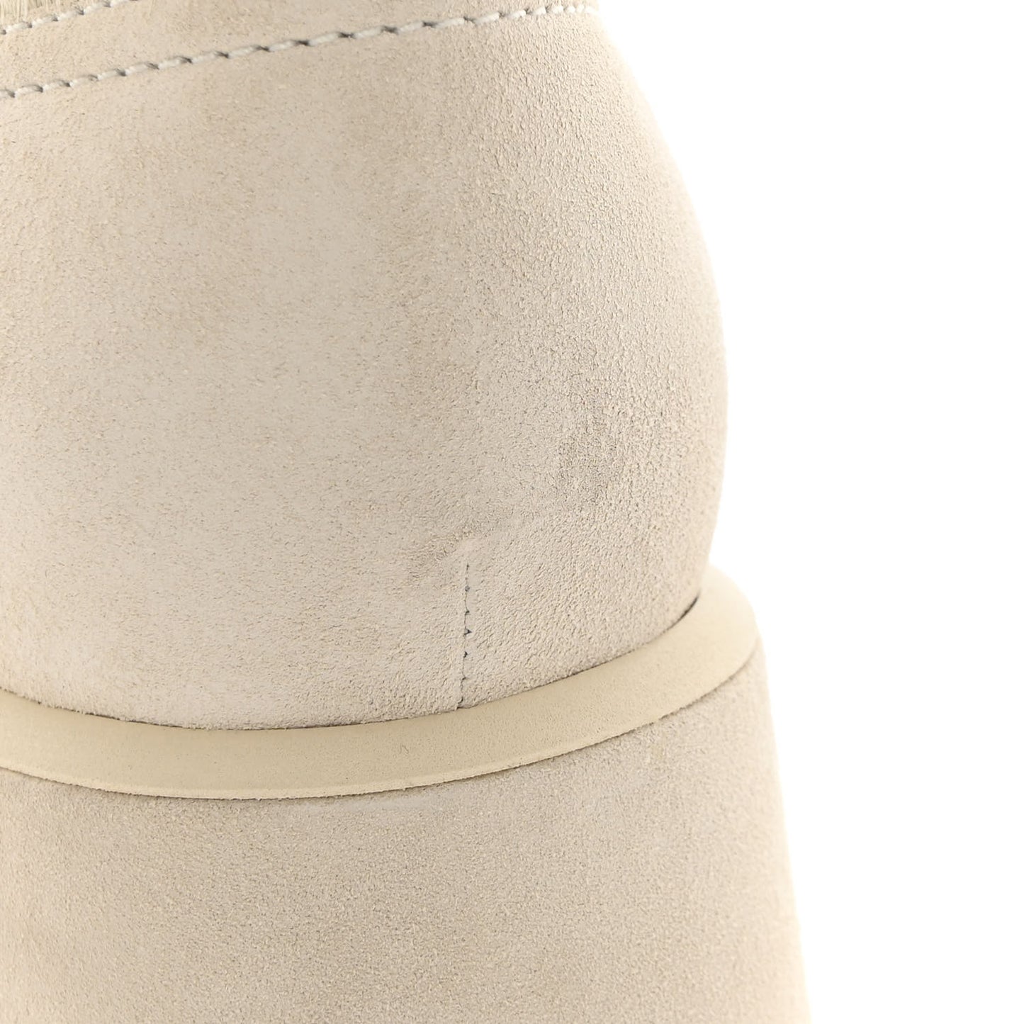 Suede Pony Hair Shearling Lace Up Combat Boots 40 White