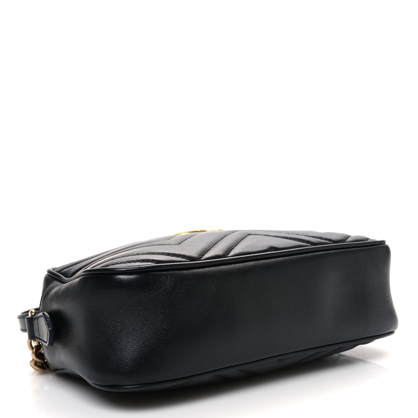 Calfskin Matelasse Small GG Marmont Chain Shoulder Bag Black
