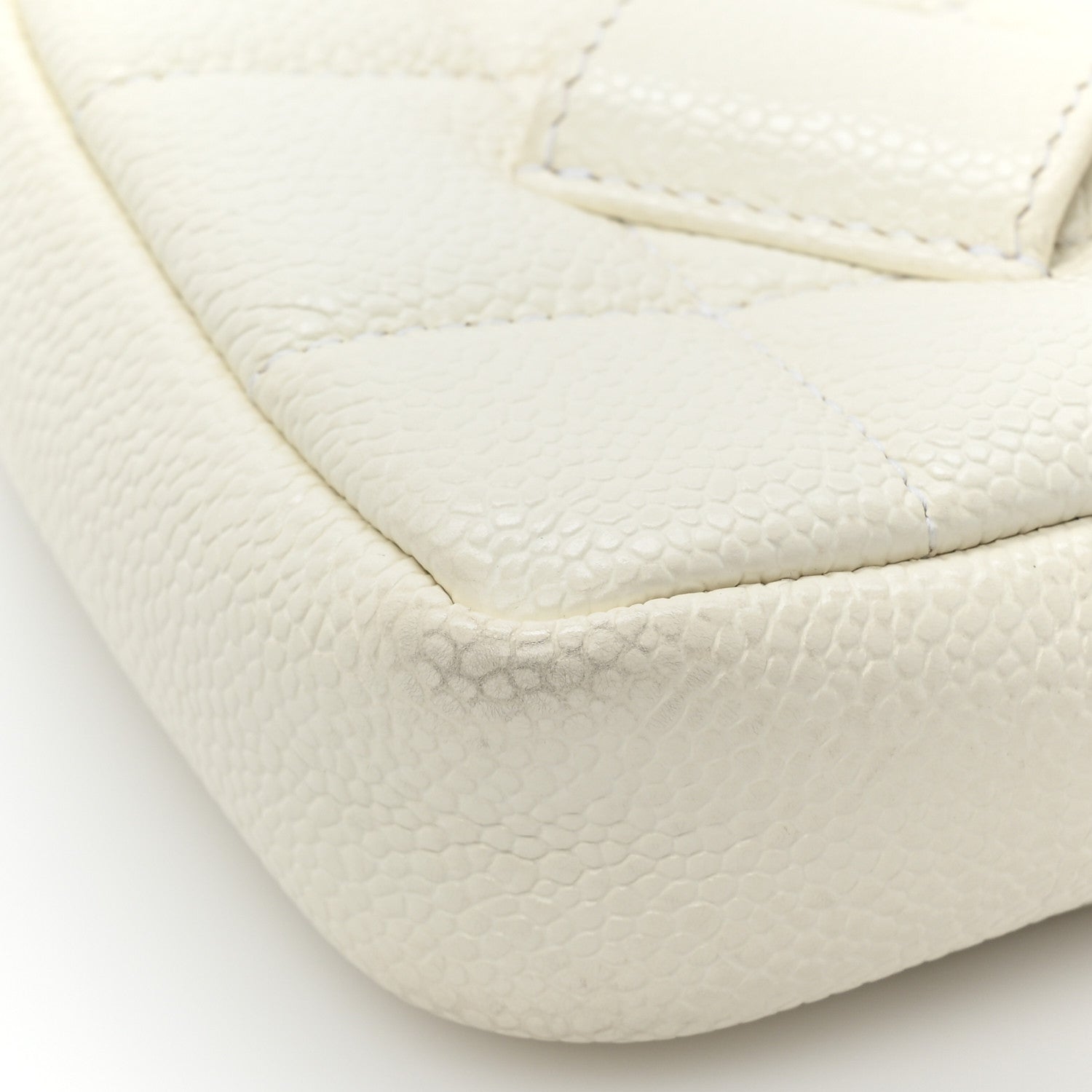 Chanel Caviar Quilted Diamond Belt Bag White 10 of 10