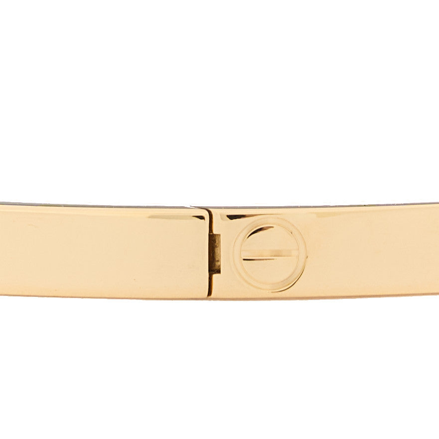 18K Yellow Gold 6 Diamond Small LOVE Bracelet 16