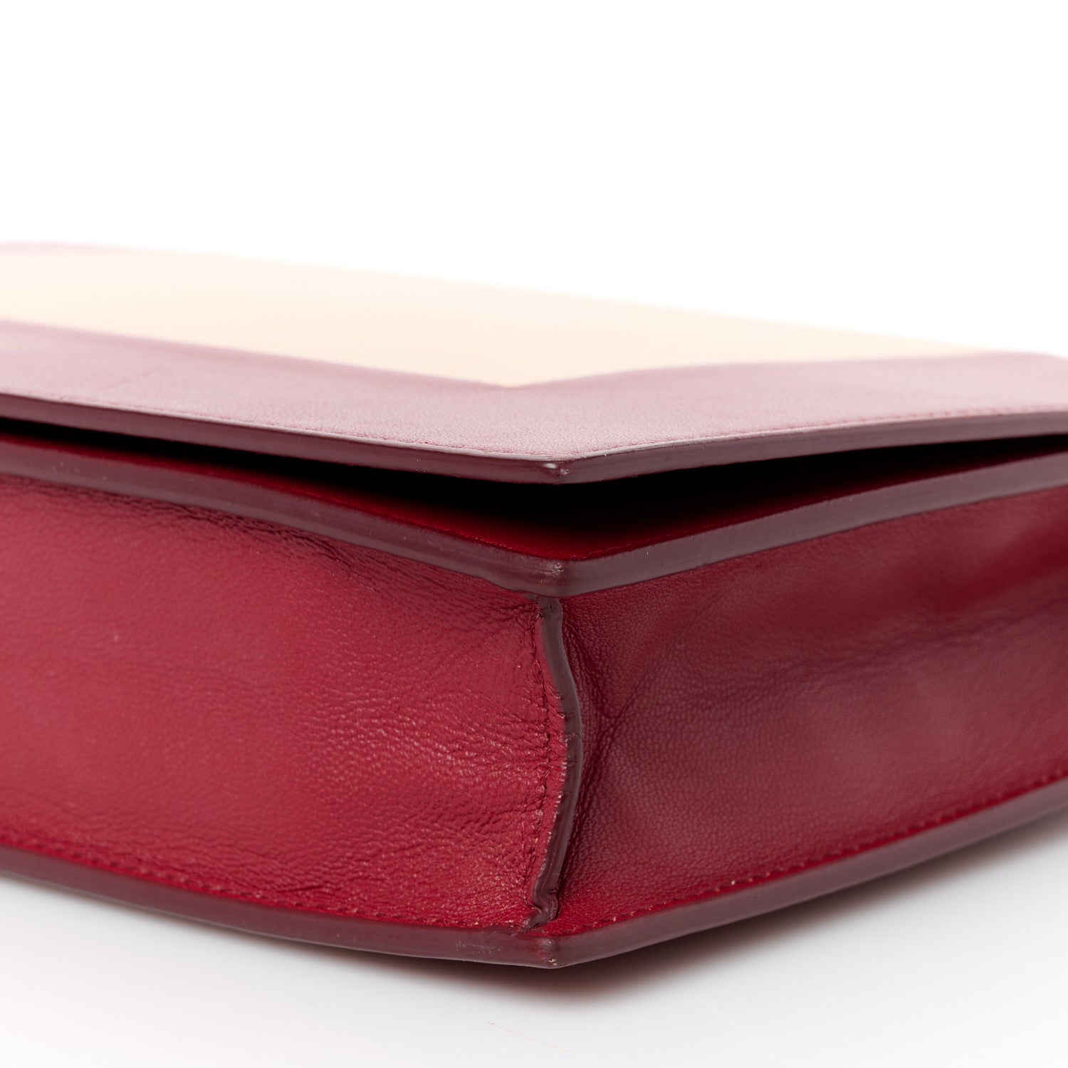 Celine Smooth Lambskin Frame Evening Chain Clutch Ruby Nude 10 of 10