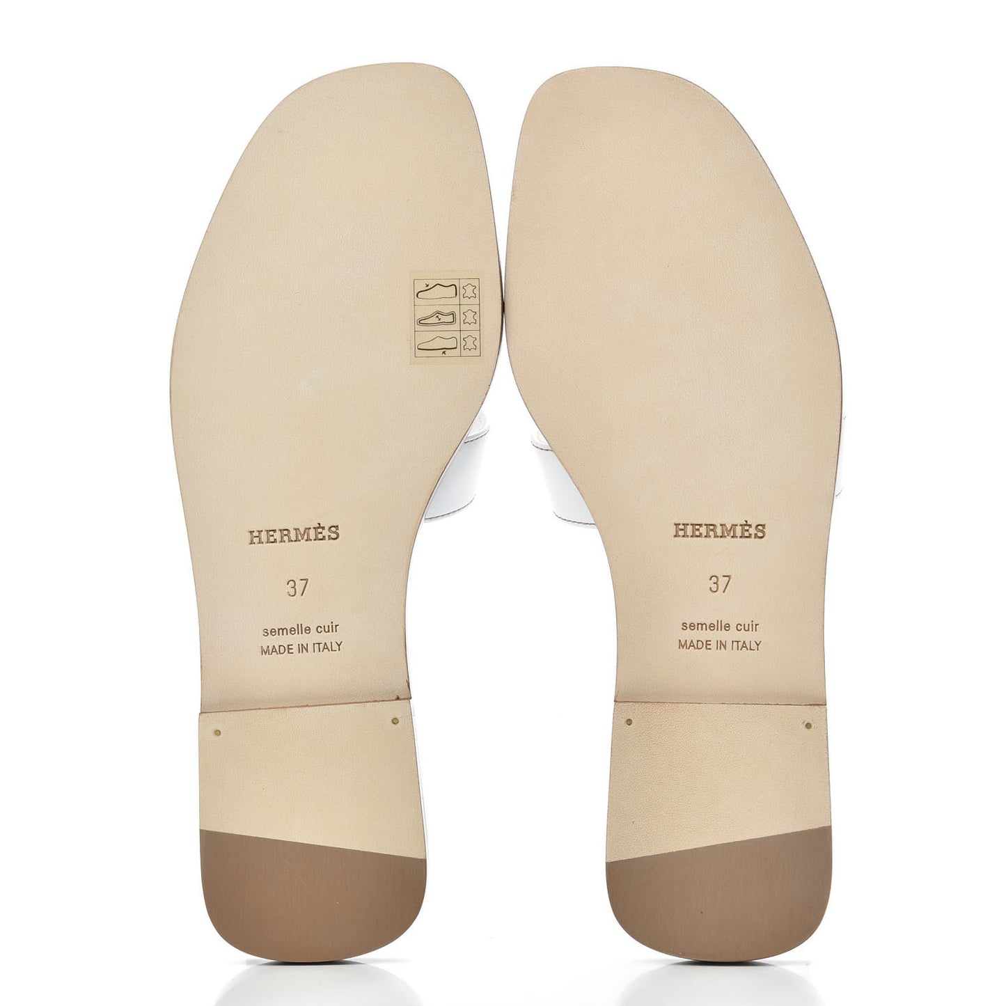 Box Calfskin Oran Sandals 37 White
