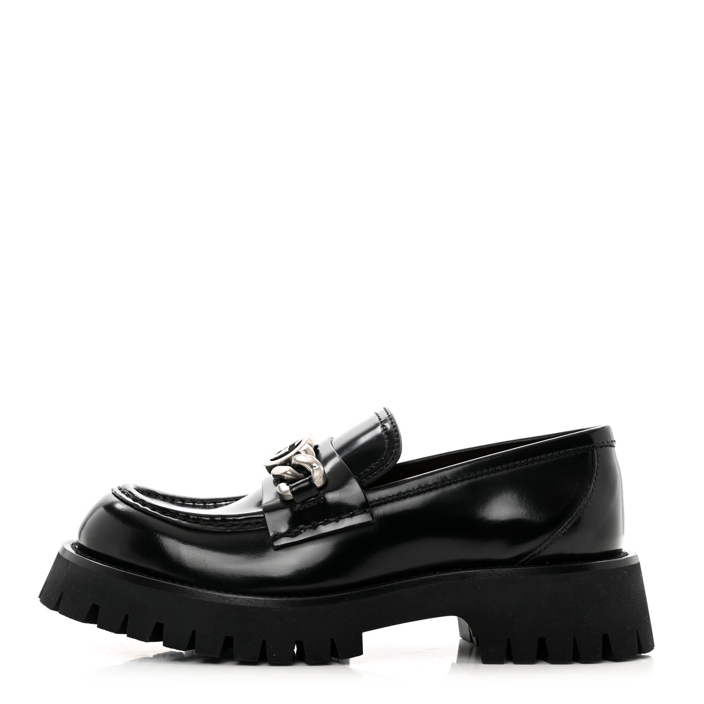 Cordovan Lux Womens Jeanne Platform Lug Sole 30/45mm Loafers 37 Black