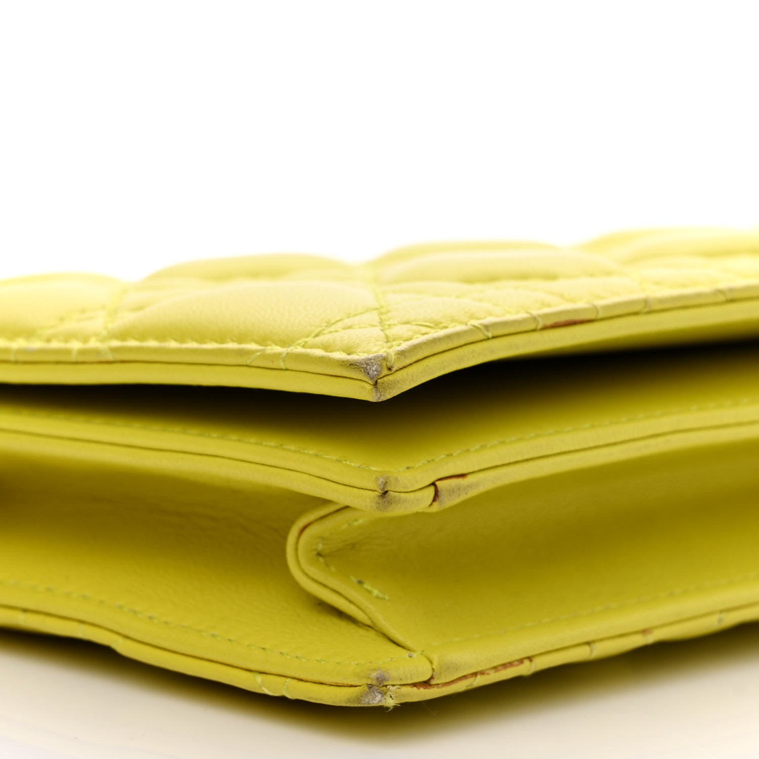Christian Dior Lambskin Cannage Lady Dior Convertible Clutch Vert Acide 8 of 12