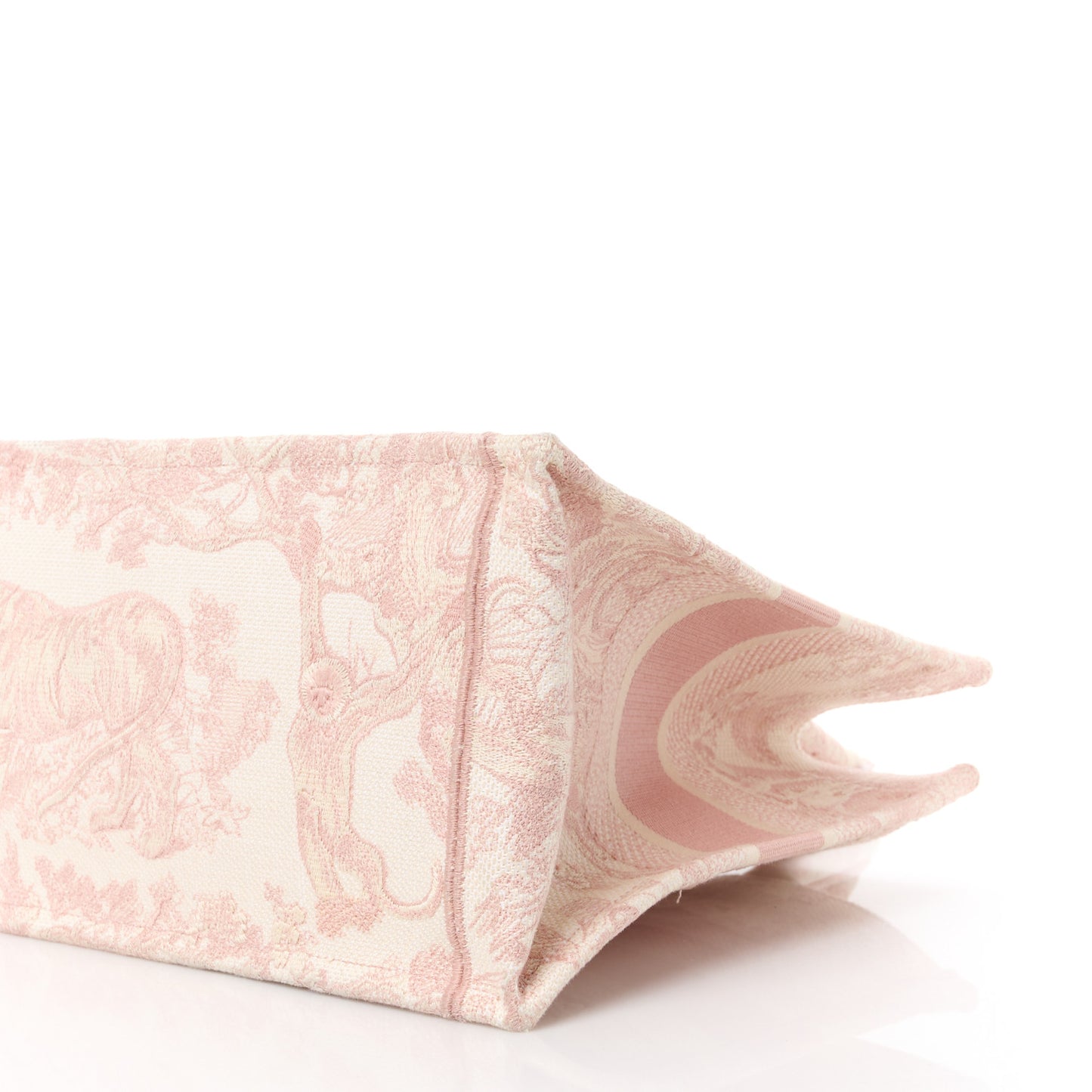 Canvas Embroidered Medium Dioriviera Toile De Jouy Book Tote Rose