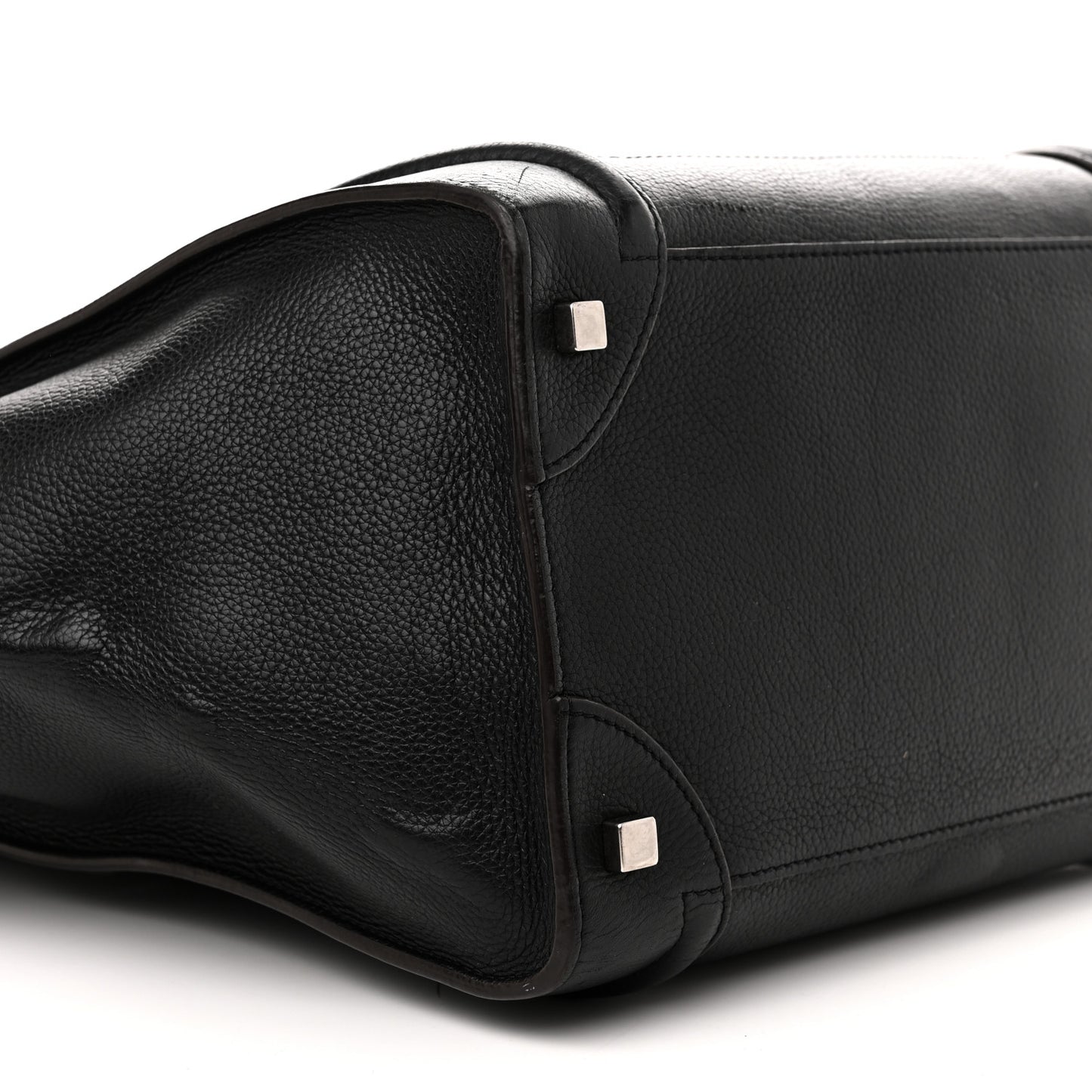 Drummed Calfskin Mini Luggage Black