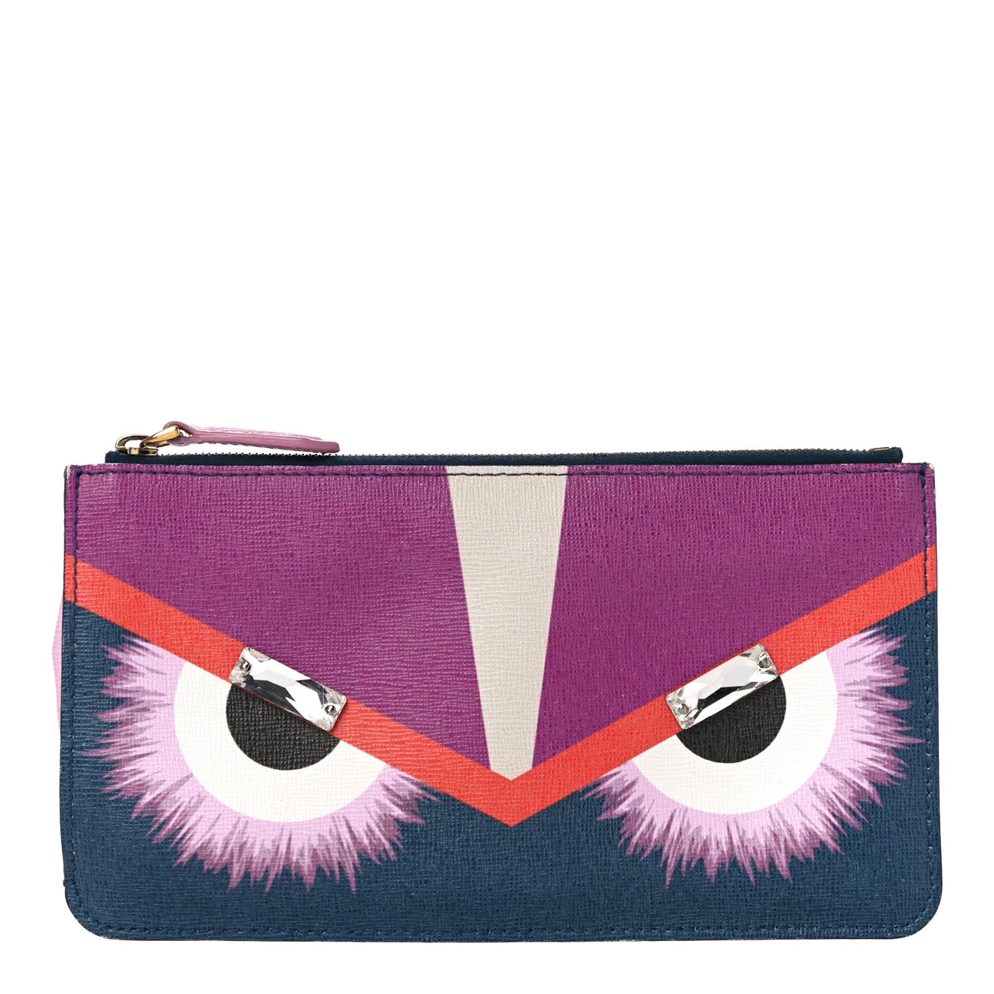 Vitello Elite Crystal Eye Monster Coin Pouch Key Case Cobalt Multicolor