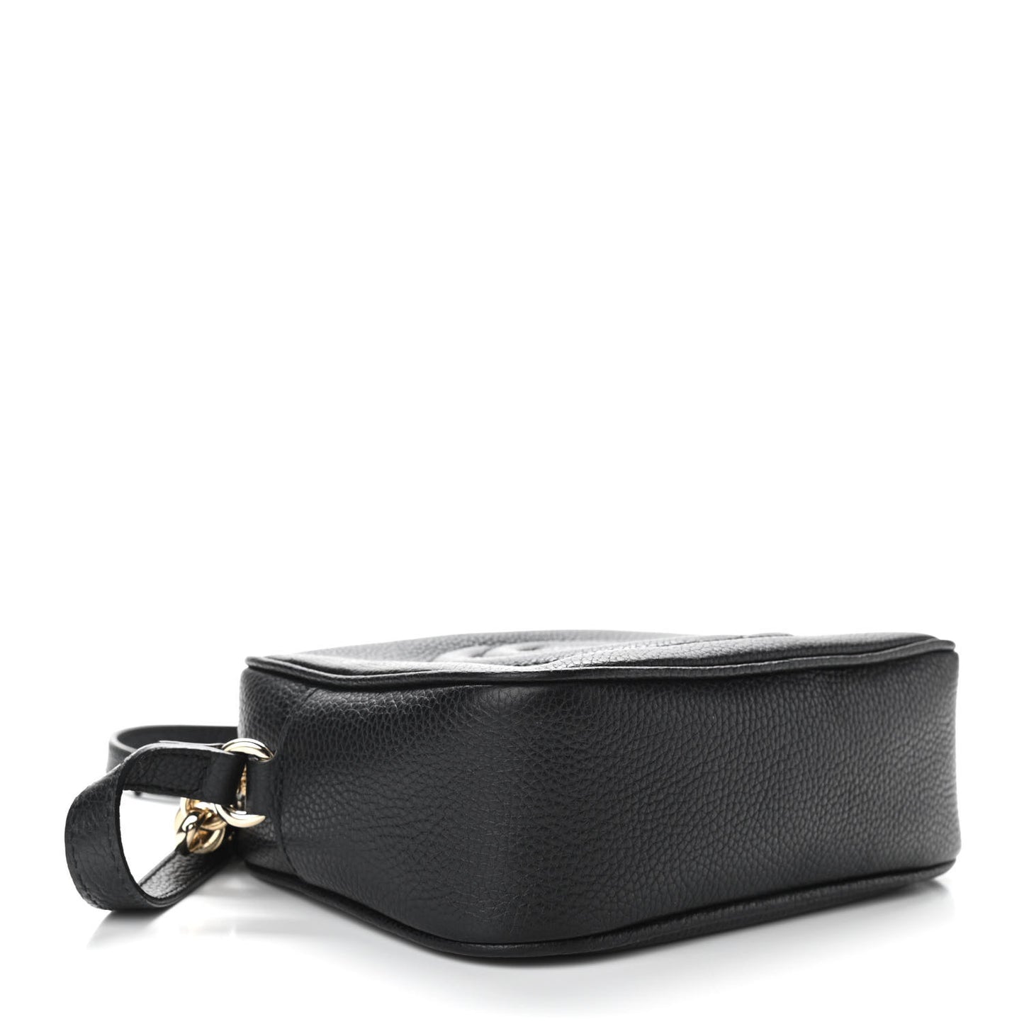 Pebbled Calfskin Small Soho Disco Bag Black