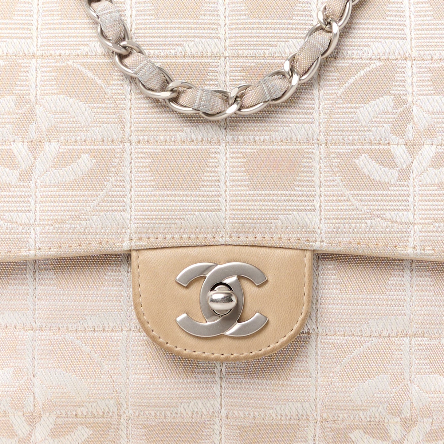 Nylon Medium Travel Flap Light Beige