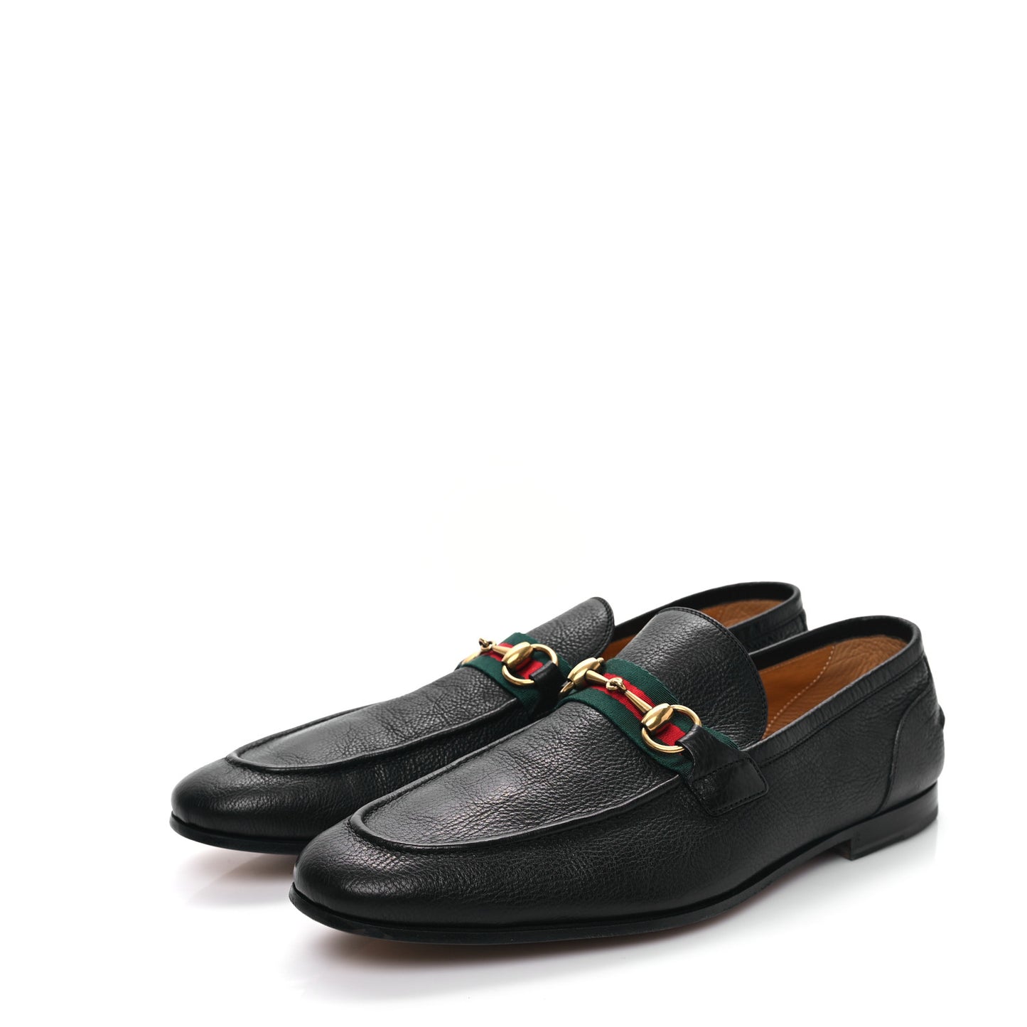 Calfskin Web Mens Horsebit Loafers 8.5 Black