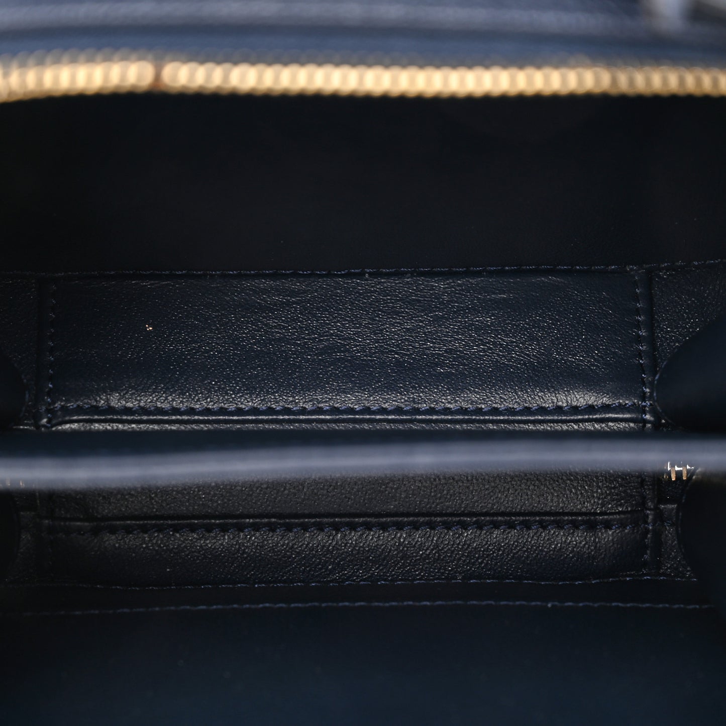 Caviar Quilted Small CC Filigree Vanity Case Navy
