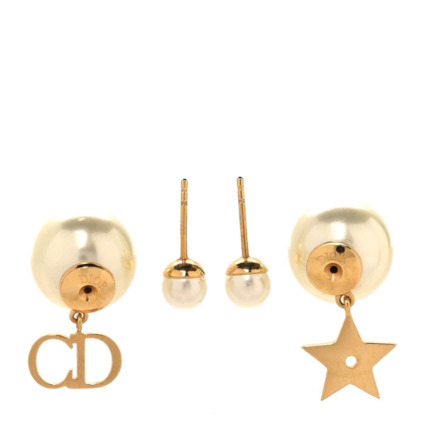 Pearl Mise En Dior Logo Tribal Earrings