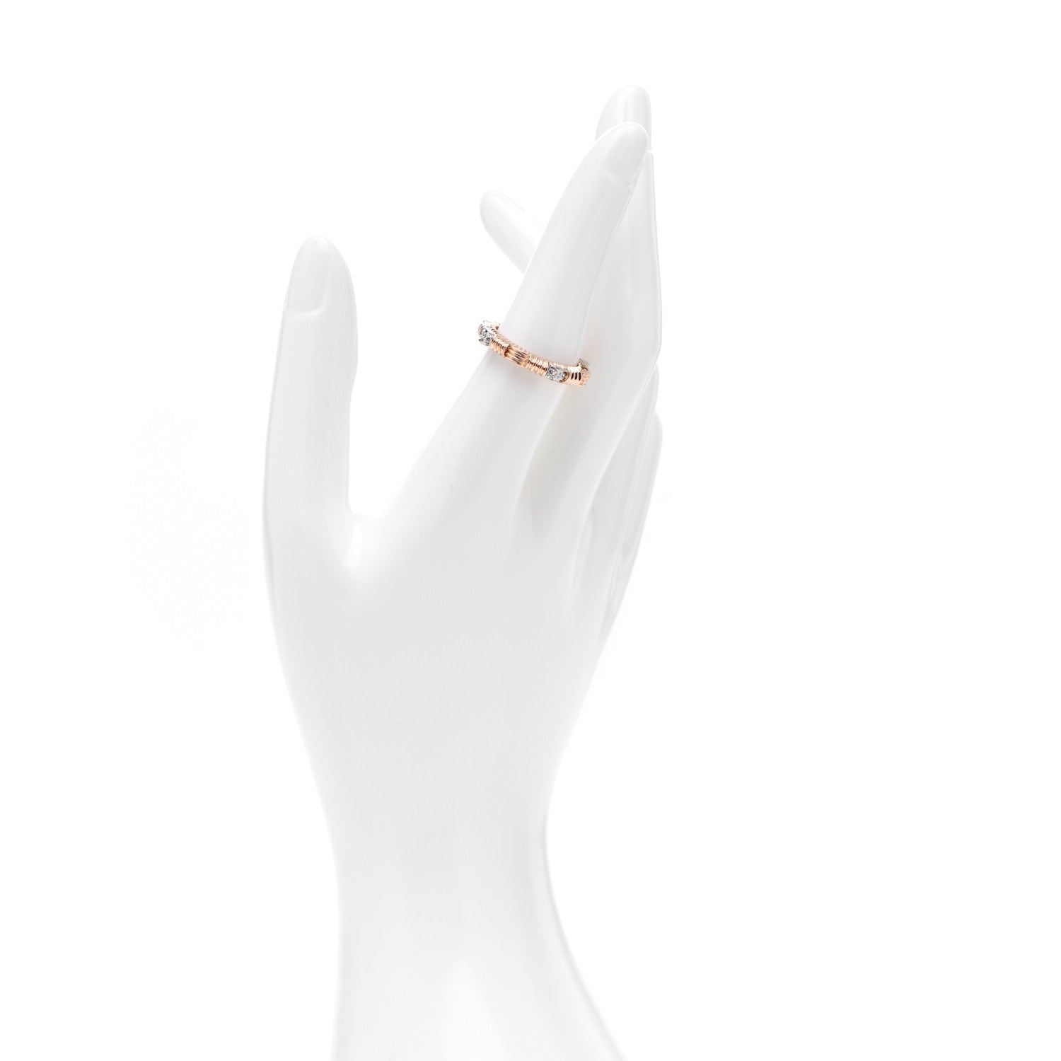Roberto Coin 18K Rose White Gold Diamond 3.5mm Appassionata Band Ring 53 6.25 2 of 4