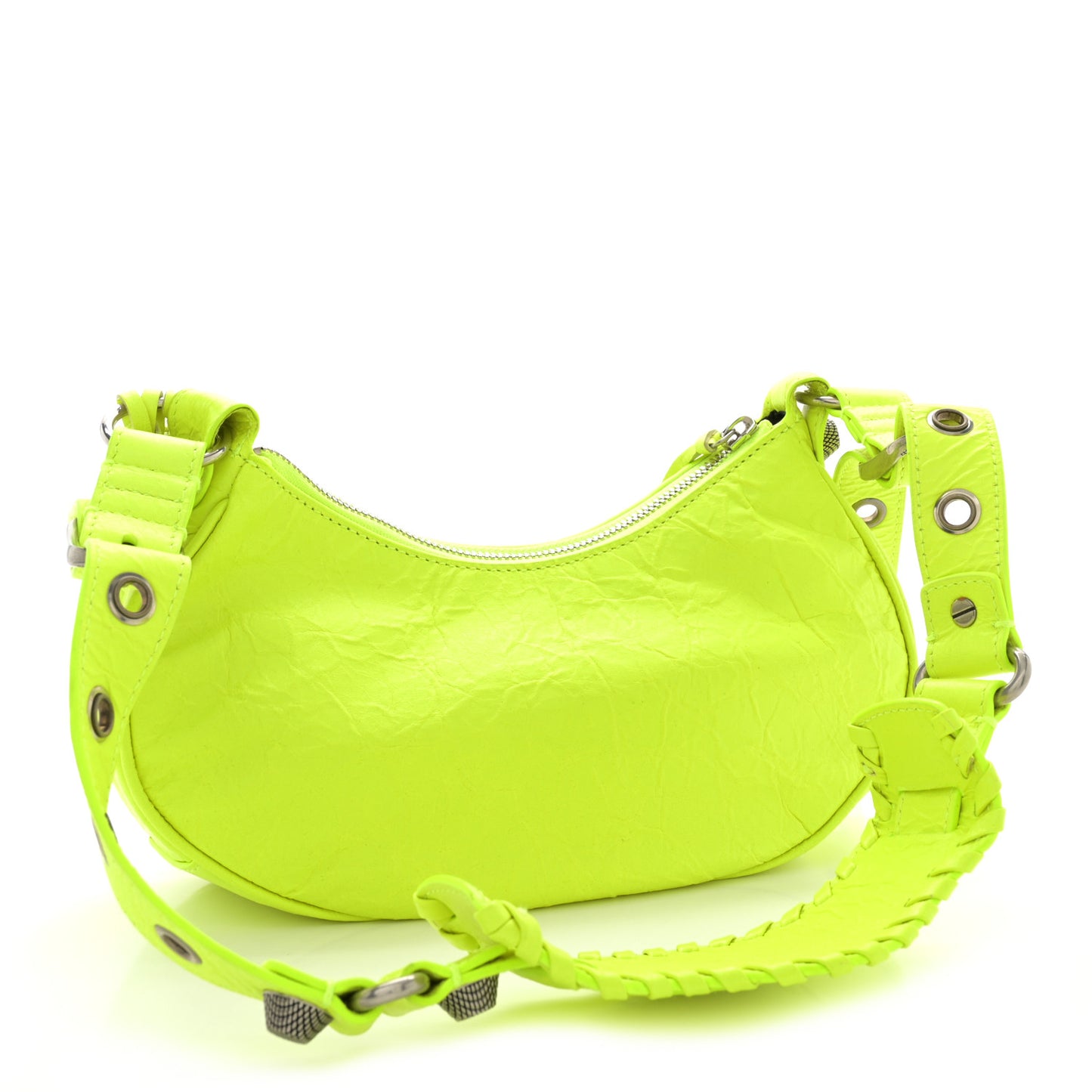 Agneau Arena Le Cagole Shoulder Bag XS Fluo Yellow