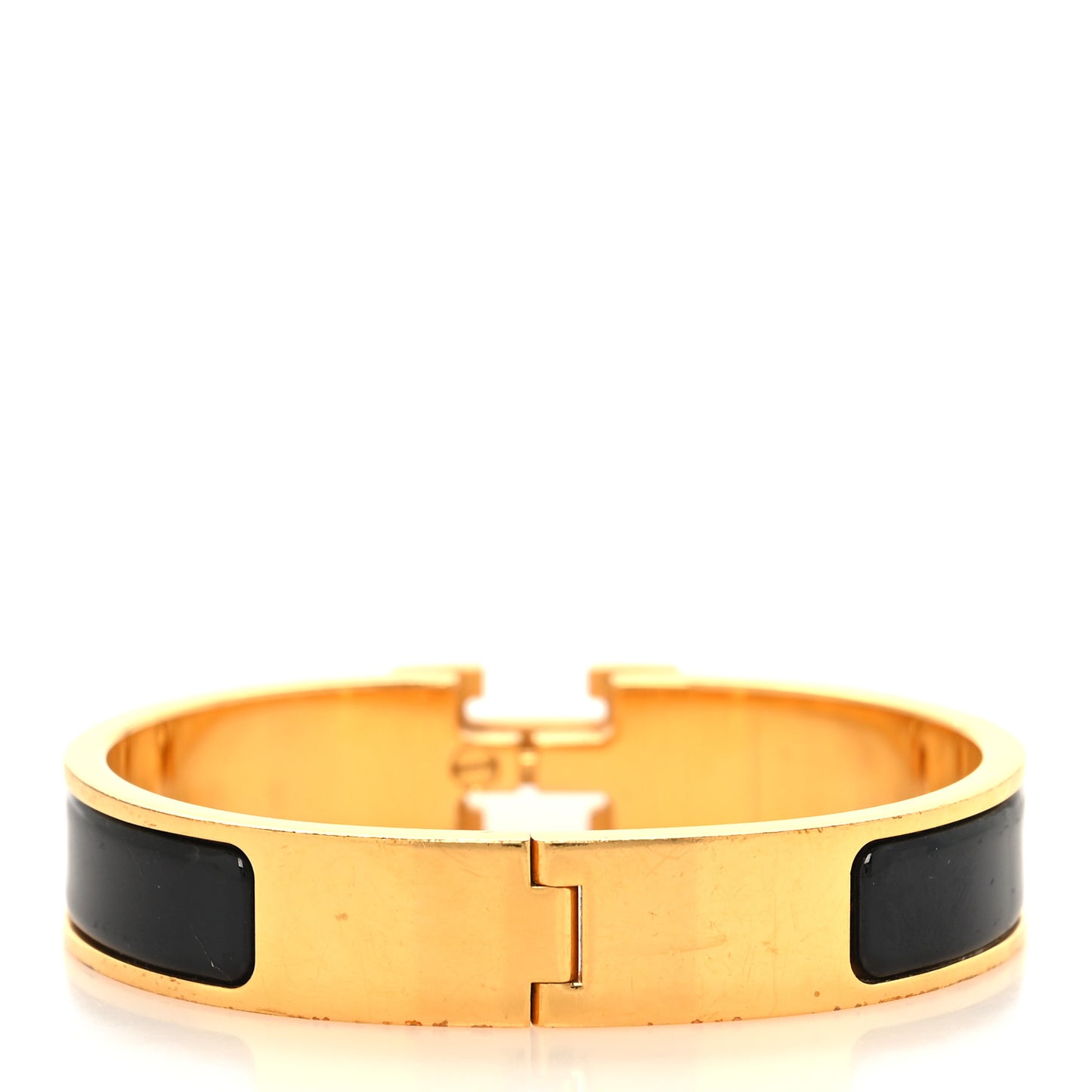 Enamel Narrow Clic Clac H Bracelet PM Black