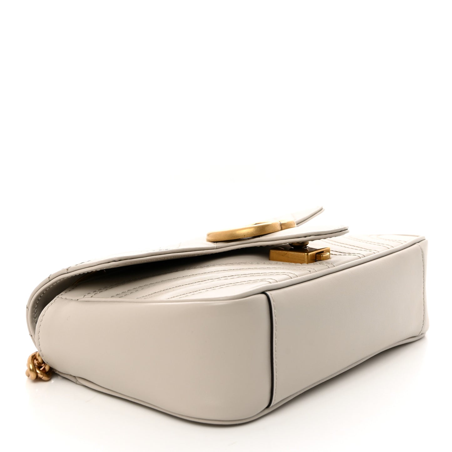 Calfskin Matelasse Small GG Marmont Shoulder Bag Light Grey